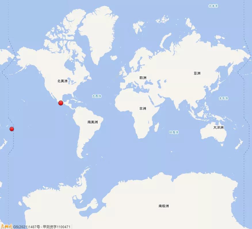 上周全球六级及以上地震活动分布图