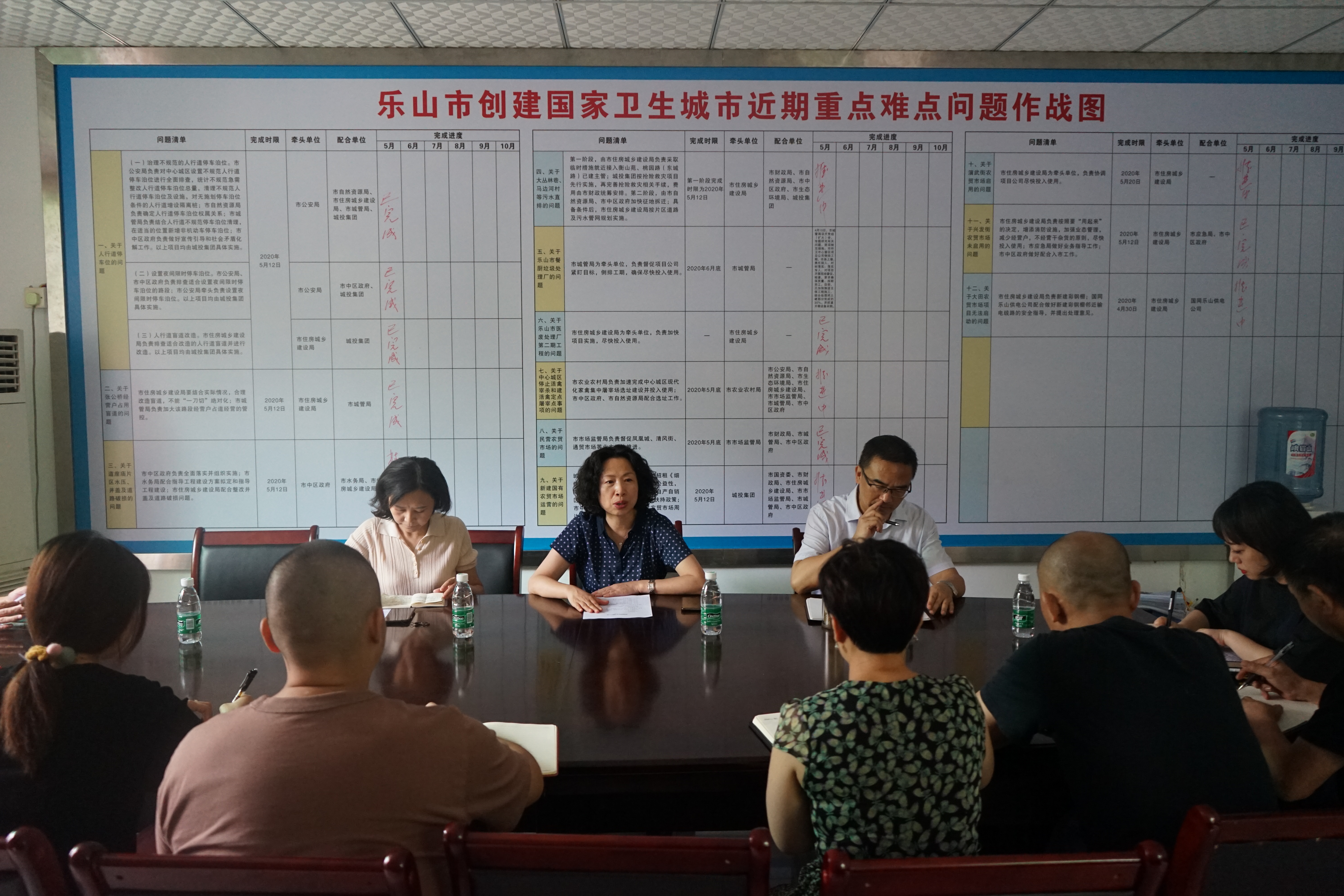 郭捷副市长在市创卫办召开会议