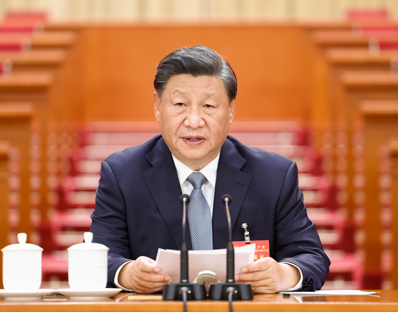 10月15日，中国共产党第二十次全国代表大会在北京人民大会堂举行预备会议。习近平同志主持会议。新华社记者 鞠鹏 摄
